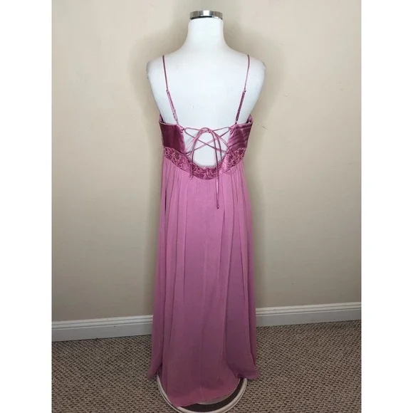OC OC Silk Chiffon Beaded Dress Strappy Back Princess Y2K Fairy Whimsy Prom - Picture 12 of 16